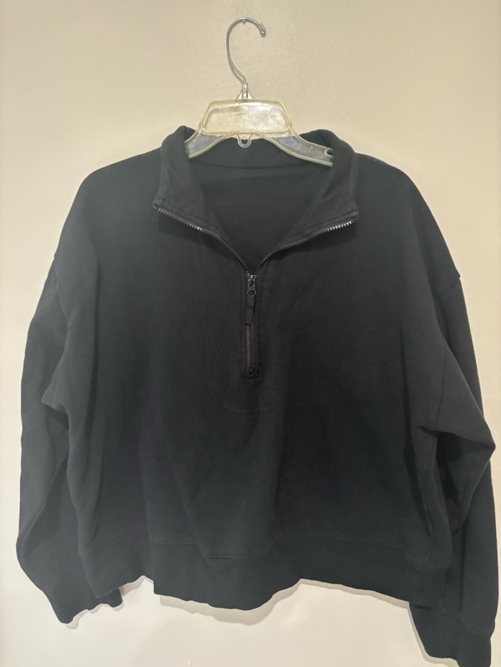 Women’s Black Quarter-Zip Pullover Sweater- X-Large